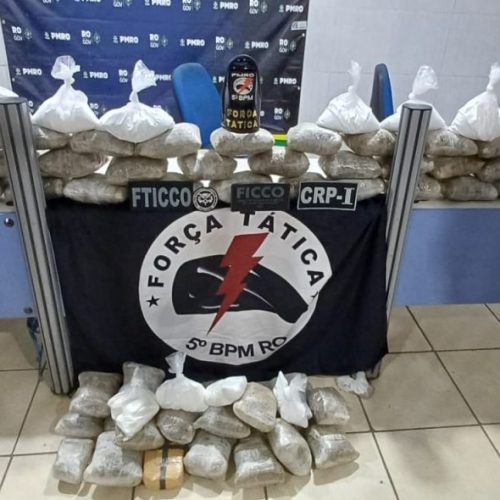 Força Tática do 5°BPM, FITCCO e FICCO apreendem mais de 70 quilos de drogas em residência abandonada na zona Leste de Porto Velho