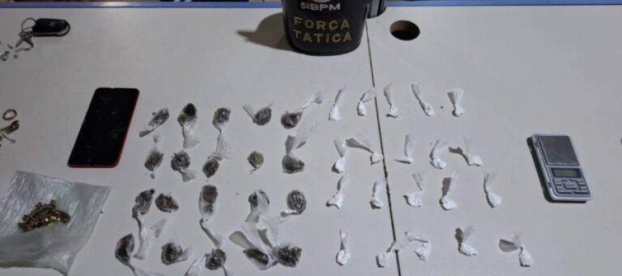 Força Tática prende dois suspeitos de tráfico com porções de drogas no Orgulho do Madeira