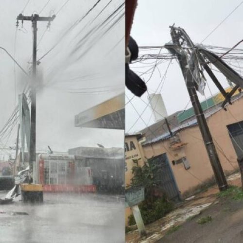 Forte tempestade com ventania derruba árvores e causa estragos na zona sul de Porto Velho