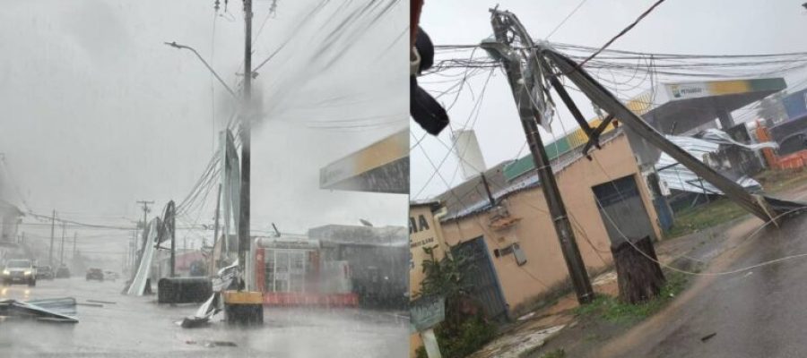 Forte tempestade com ventania derruba árvores e causa estragos na zona sul de Porto Velho