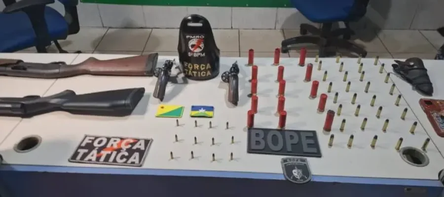 Garimpeiro de 22 anos é preso com arsenal de armas de fogo em Porto Velho
