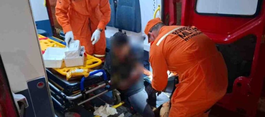 Homem é atacado com golpes de machado e socorrido pelo Corpo de Bombeiros