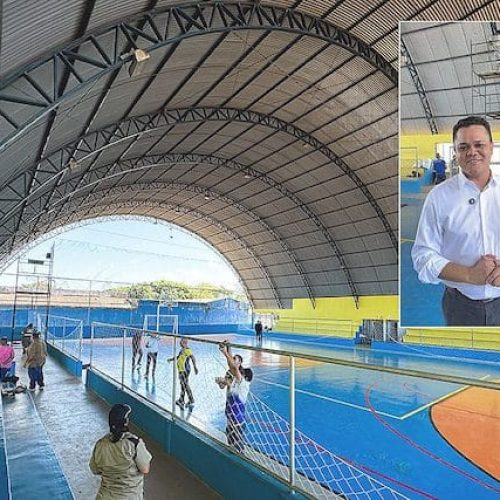 Vereador fiscaliza troca de lâmpadas por LED na quadra esportiva Três Marias