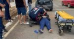 Motociclista fica ferida após colisão traseira em carro na Avenida Rio de Janeiro em Porto Velho
