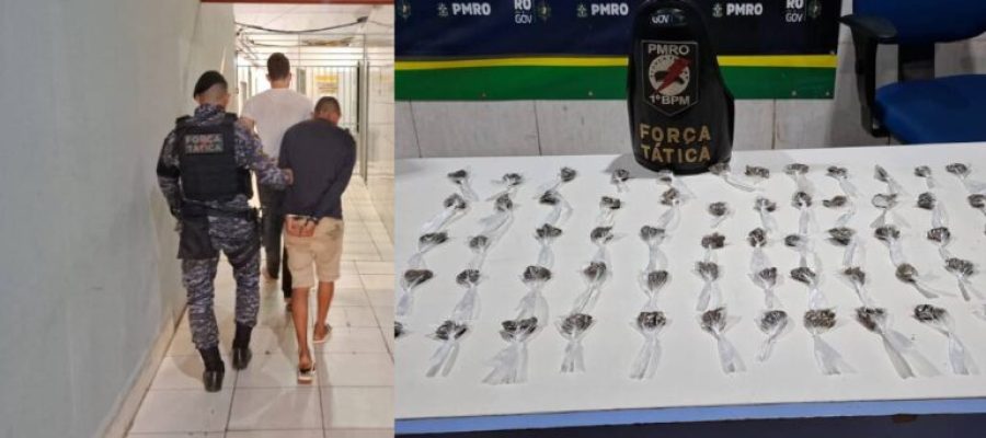 Motorista de aplicativo é preso e adolescente é apreendido com 60 porções de maconha no Centro de Porto Velho