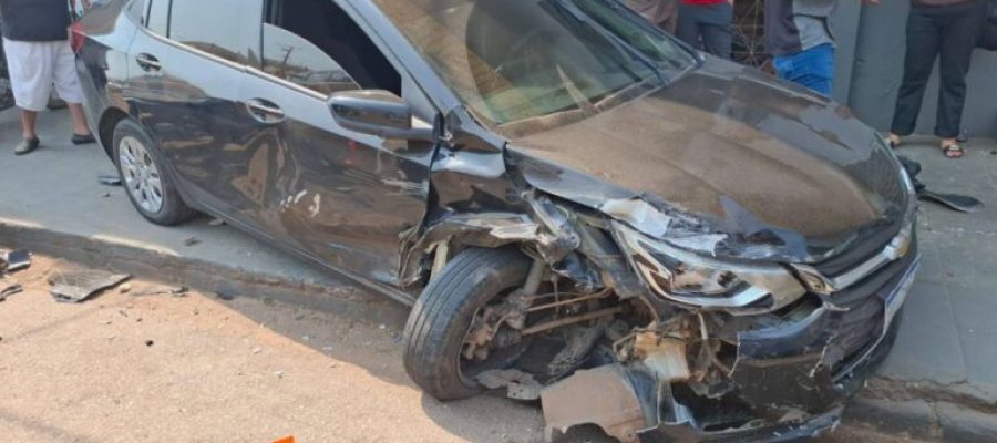 Motorista de Onix é preso suspeito de embriaguez após acidente que causou destruição em Porto Velho
