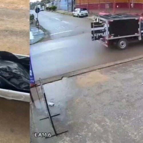 Rabecão da Polícia Civil deixa corpo cair na rua durante trajeto na zona Sul de Porto Velho