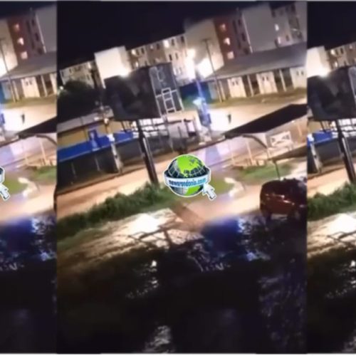 Bandidos são filmados colocando bomba em totem de monitoramento da Sesdec