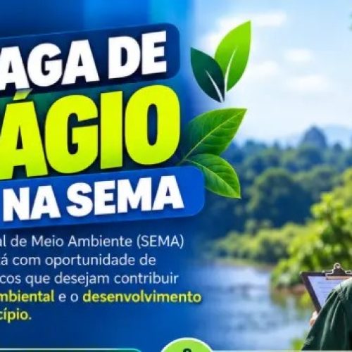 Ariquemes abre oportunidade de estágio na área ambiental com bolsa de R$ 1.621